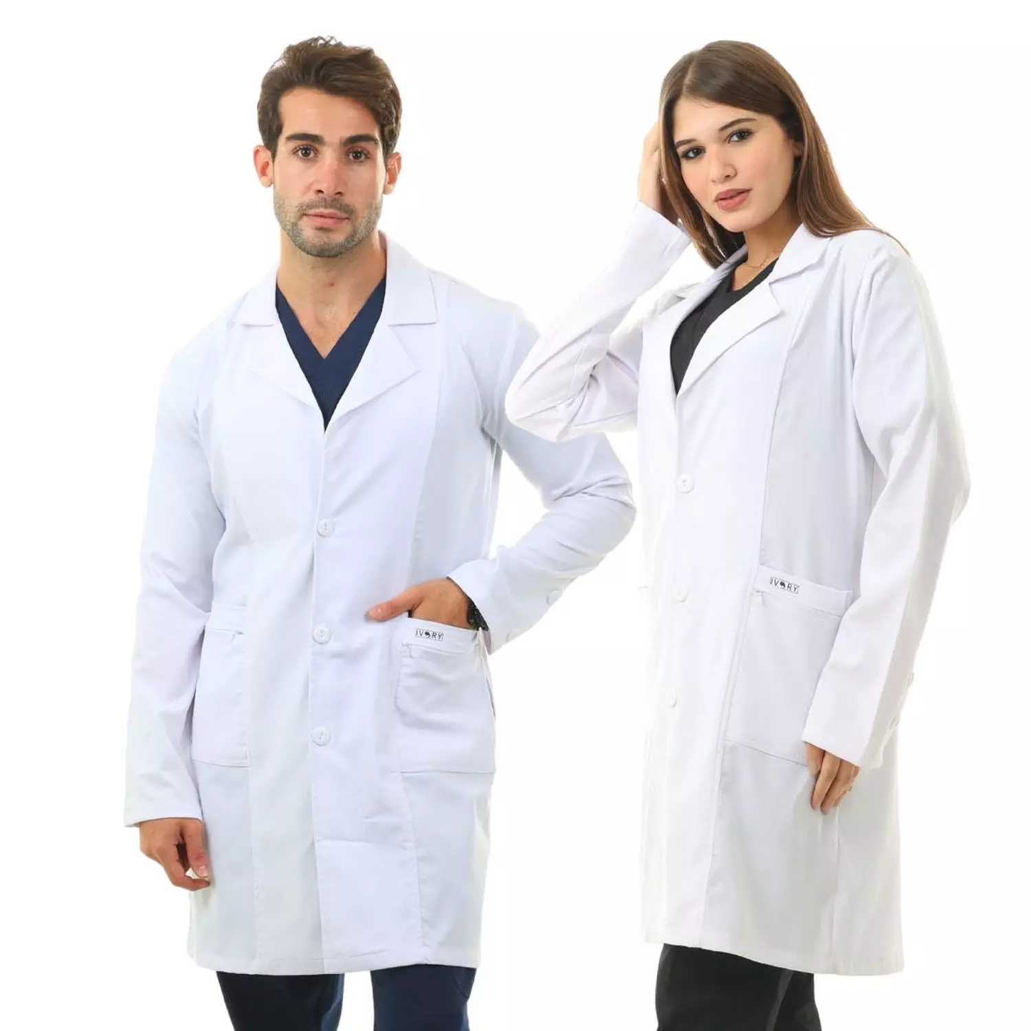 White Elegance Lab Coat (Long)