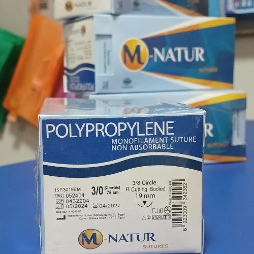 M-NATUR POLYPROPYLENE SUTURE 3/0   19MM