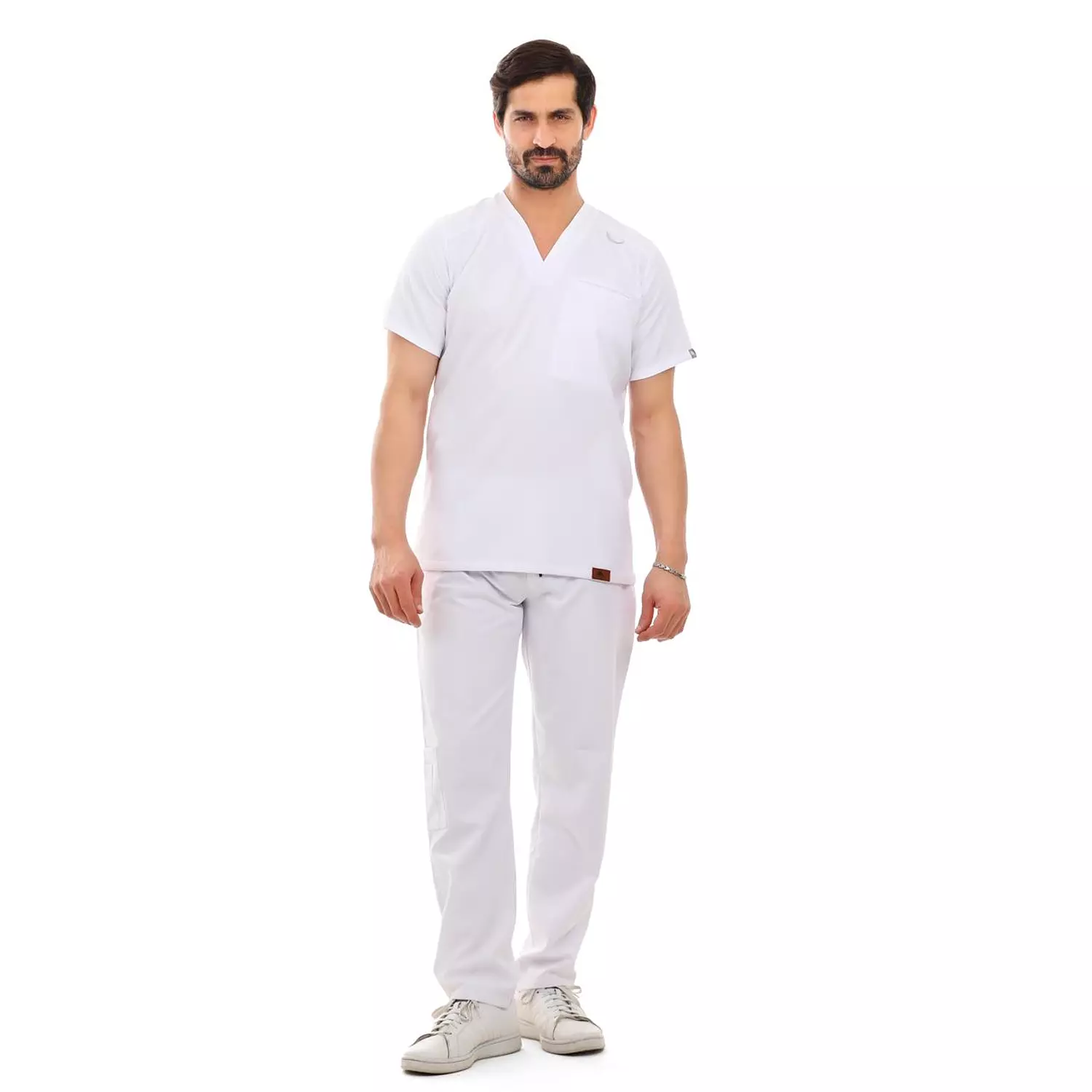 White Elite Scrub Half Sleeve