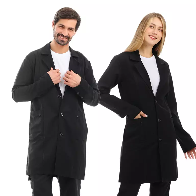 Black Premium Lab Coat (Long)