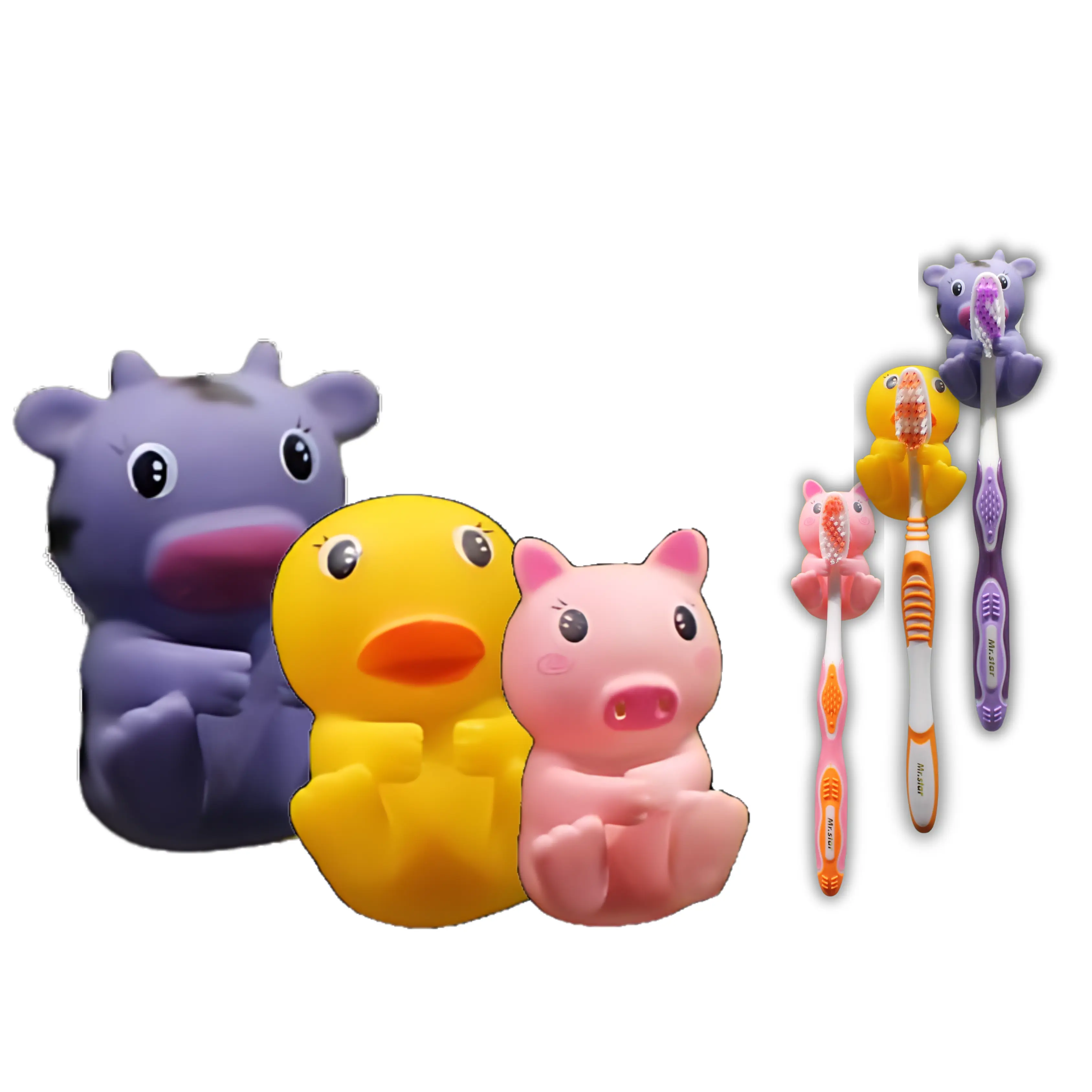Toothbrush Holder Baby Animals Shape 2pcs