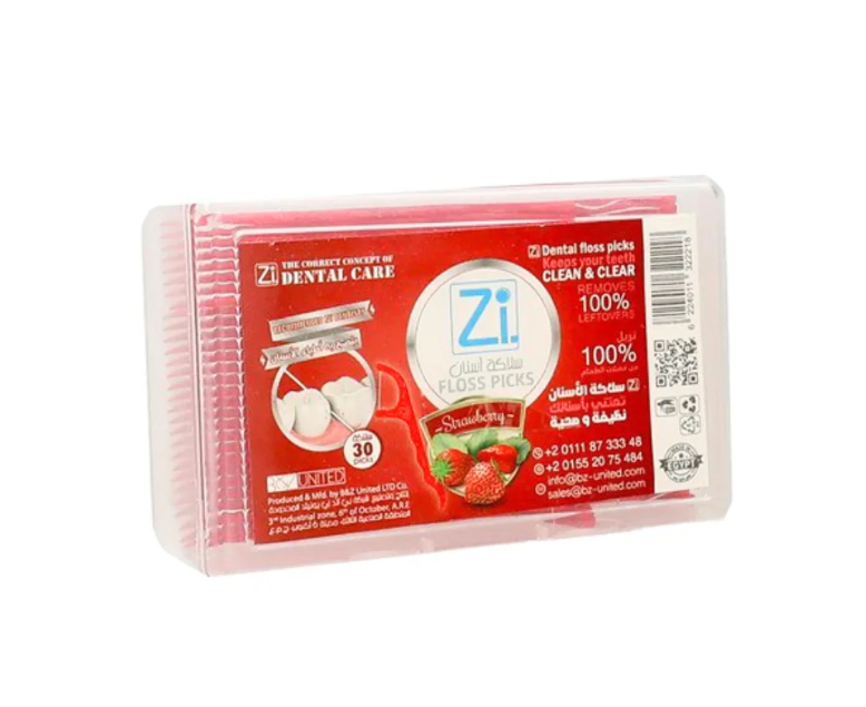 zi dental floss toothpicks strawberry