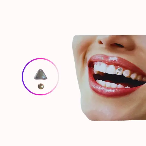 2 pcs triangle & circle Twinkle Silver