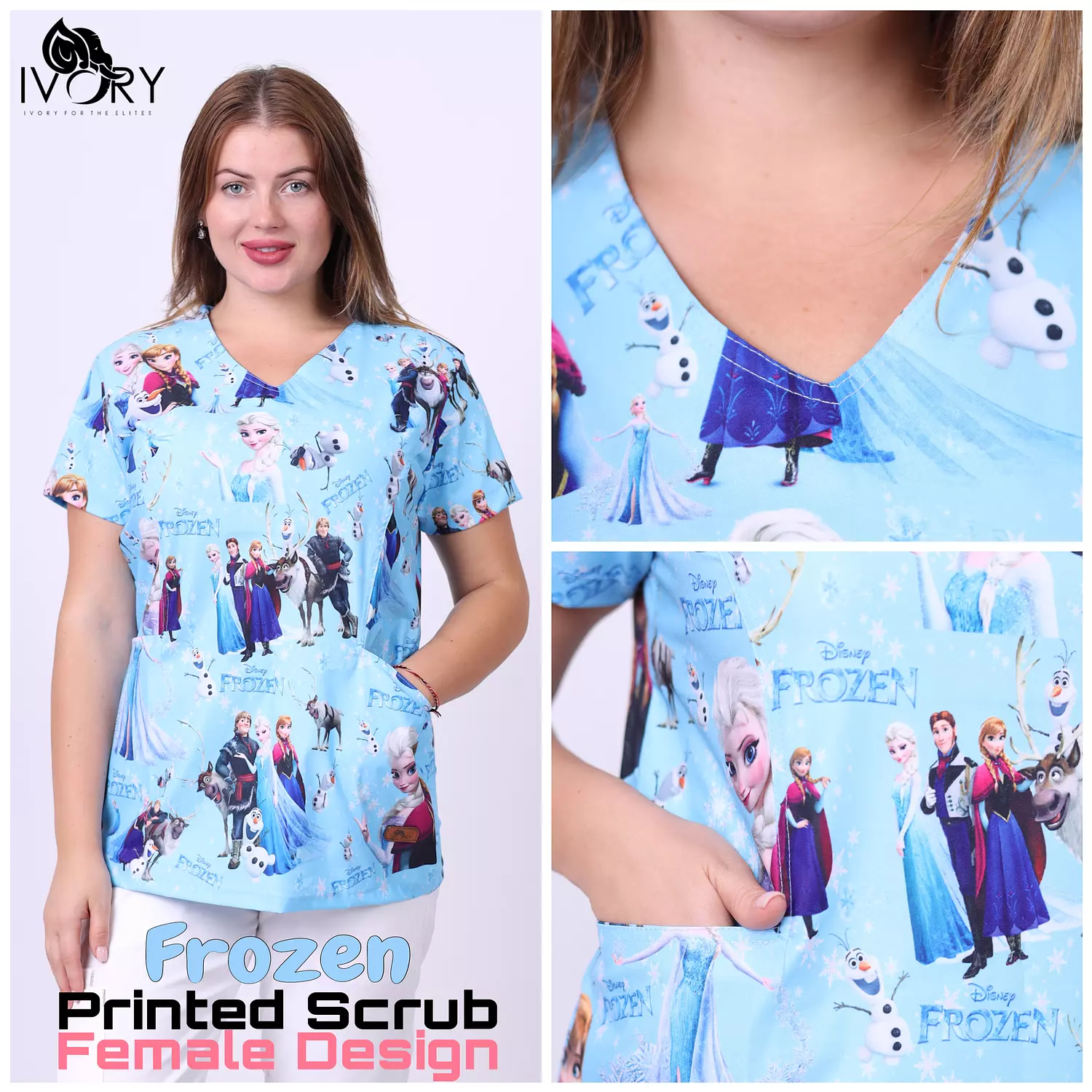 Female Frozen Printed Scrub