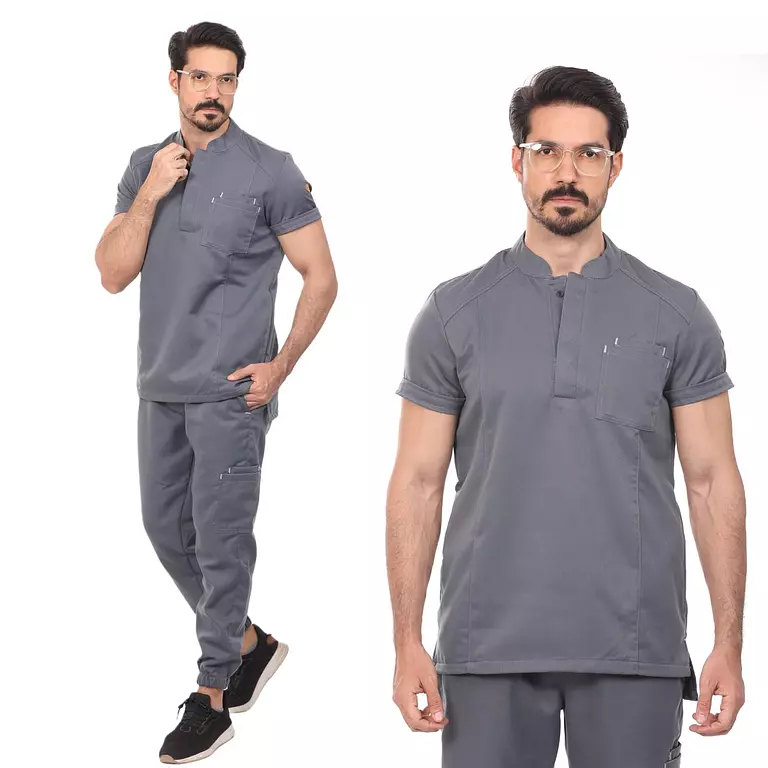 Dark Gray Half Collar Scrub Half Sleeve