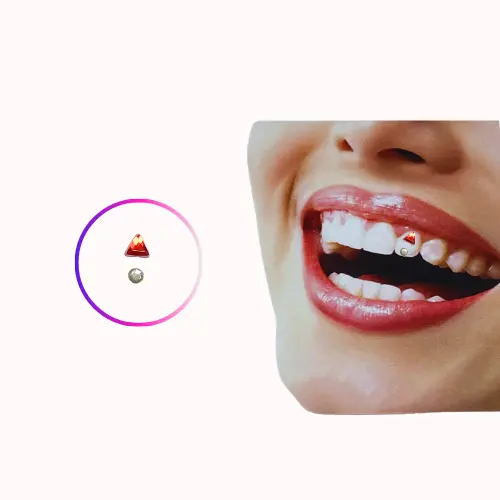 2pcs Triangle& circle twinkle red