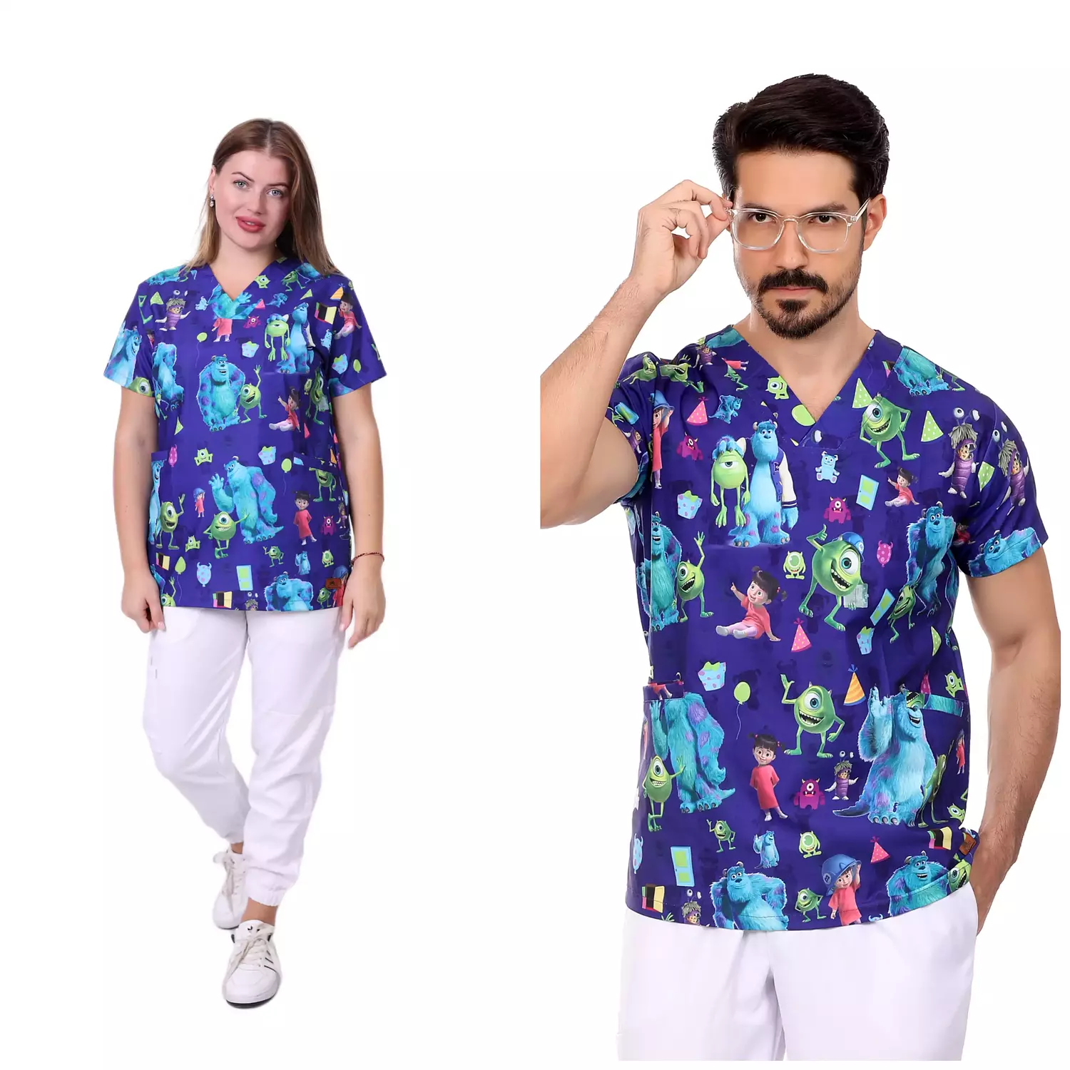 Uni-Sex Monster inc. Printed Scrub