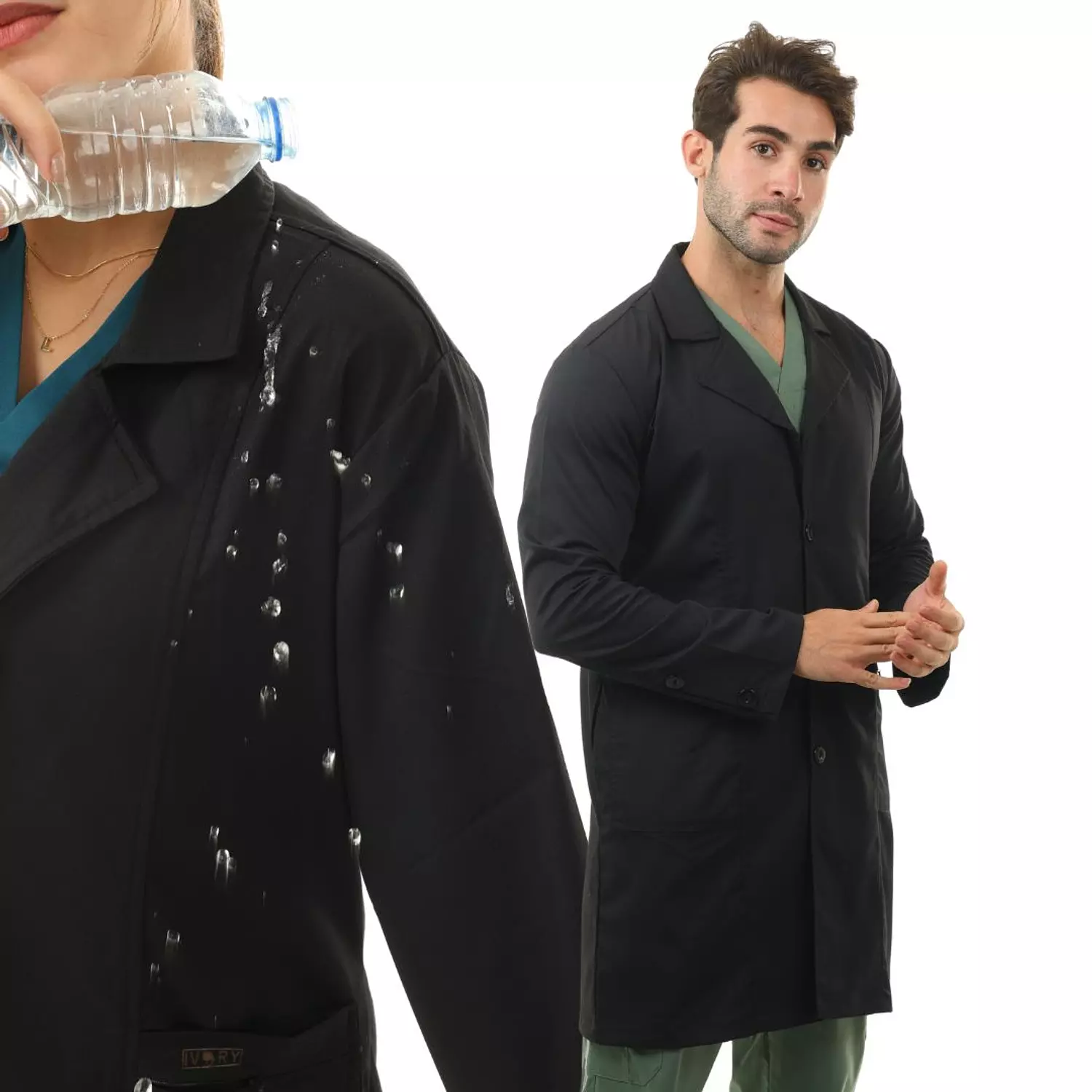 Black Elegance Lab Coat (long)